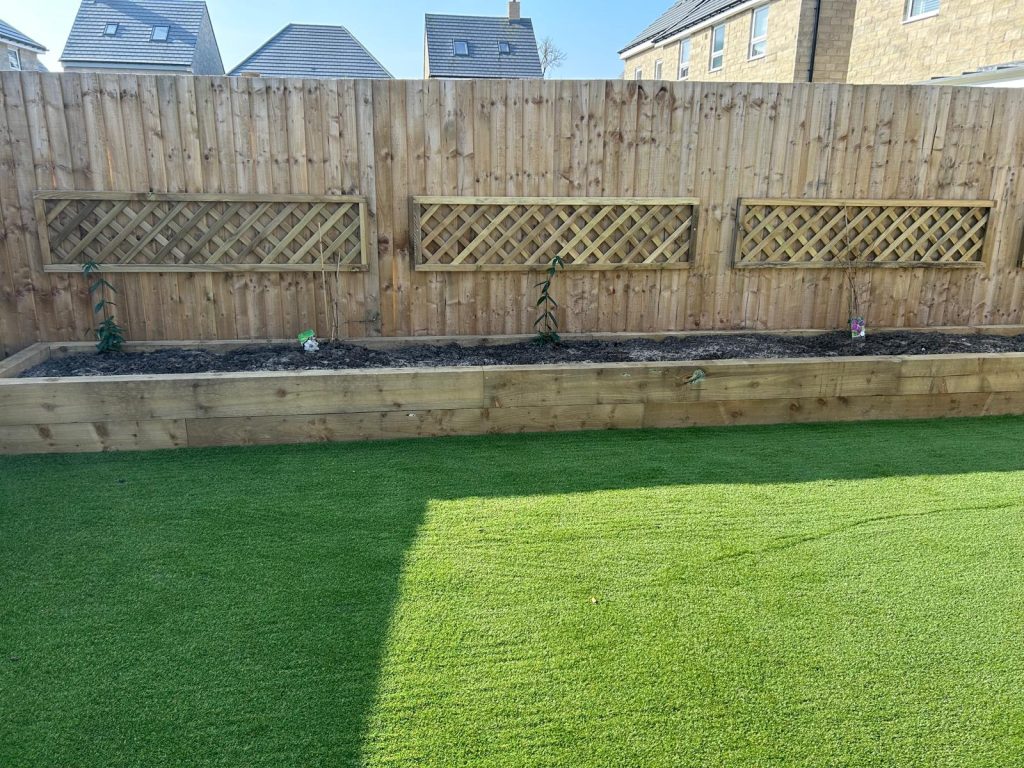 Porcelain Patio, Artificial Grass & Sleeper Borders - photo 3