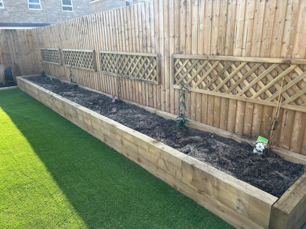 Porcelain Patio, Artificial Grass & Sleeper Borders - photo 4
