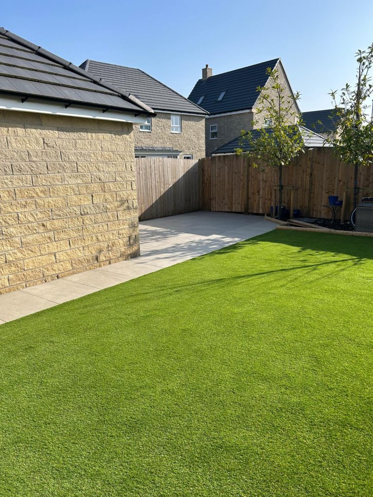 Porcelain Patio, Artificial Grass & Sleeper Borders - photo 5