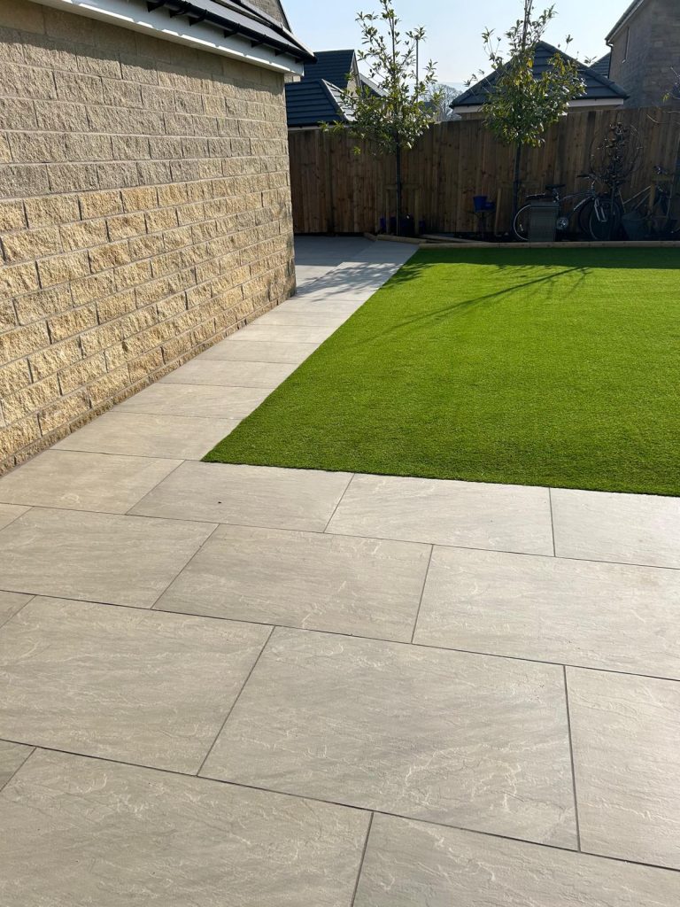 Porcelain Patio, Artificial Grass & Sleeper Borders - photo 6