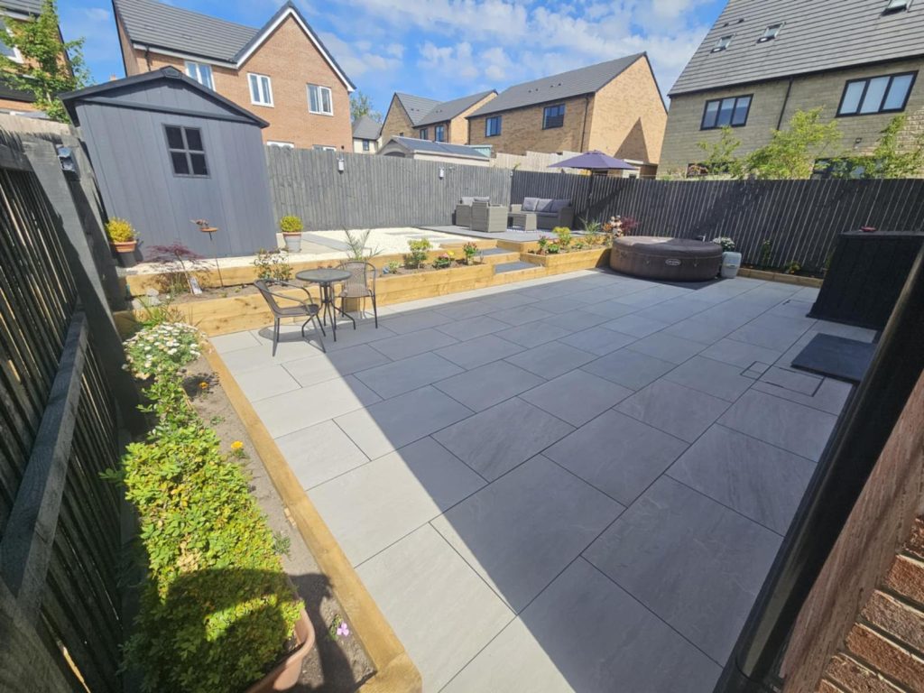 Porcelain Patio, Composite Decking & Raised Borders – Clitheroe - photo 6