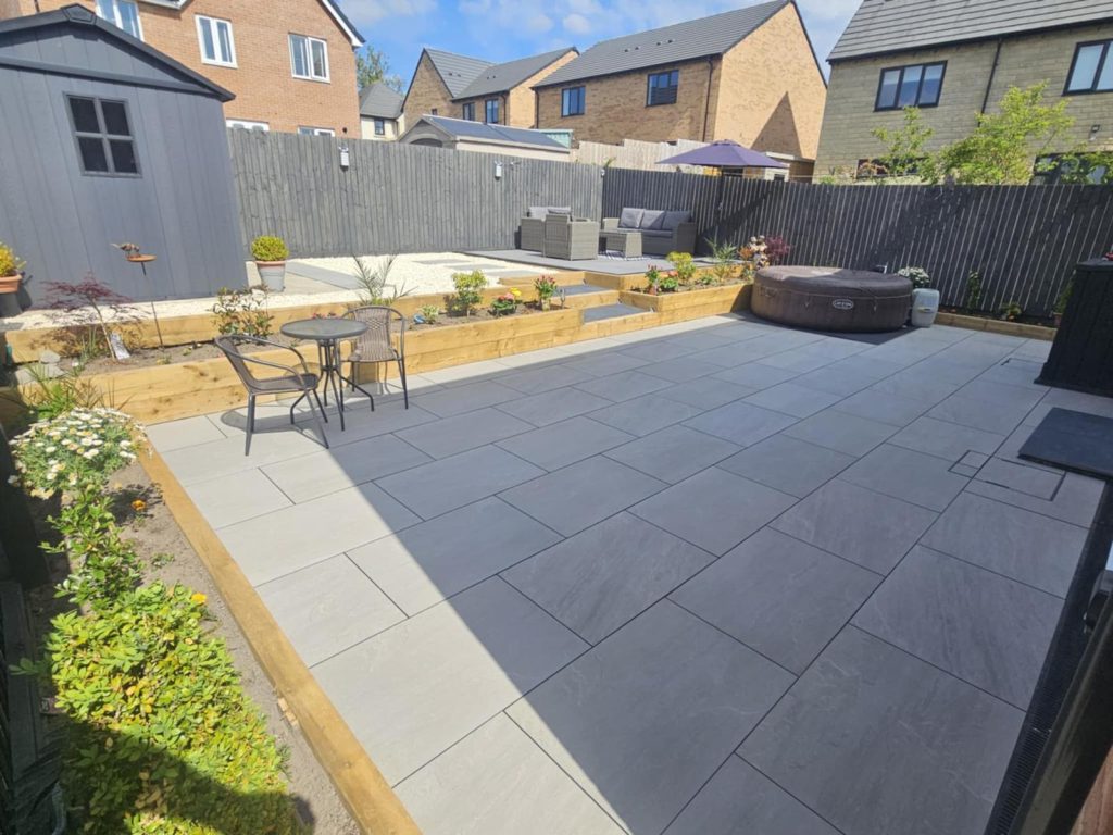 Porcelain Patio, Composite Decking & Raised Borders – Clitheroe - photo 7