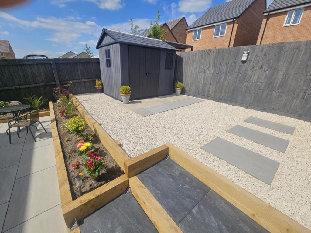 Porcelain Patio, Composite Decking & Raised Borders – Clitheroe - photo 9